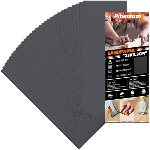 30 PCS Wet Dry Sandpaper 1200 Grit Sheets for Polishing & Finishing - color: 1200G, size: 9x3.6 Inch