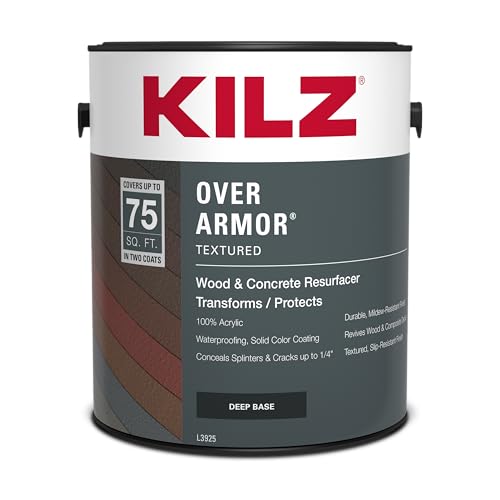 KILZ Over Armor Textured Solid Coating Resurfacer, Red Fox, 1 Gallon - color: Red Fox, style: Textured