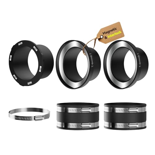 Magnetic dust collector kit for 4-inch shop vacuum hoses，2pcs - size: 4" Mag Connector+4" Receiver+4" Cuff(6PK)