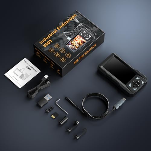 KIRFEIHT Endoscope Camera with Light - Industrial Borescope with 32GB Card - style: Single Lens