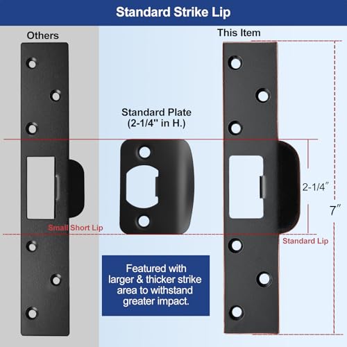 Extra-Long Door Strike Plate, Extended Length/Height - color: Oil Rubbed Bronze, size: 1 Pack