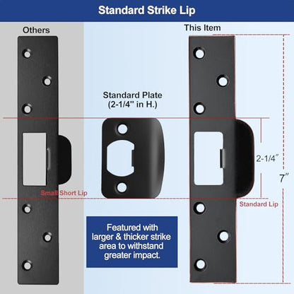 Extra-Long Door Strike Plate, Extended Length/Height - color: Oil Rubbed Bronze, size: 1 Pack
