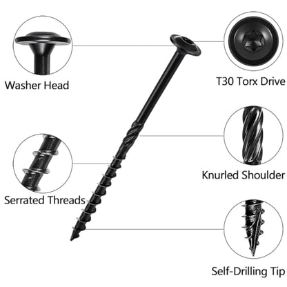 50 PCS #14 x 4” Lag Screws Heavy Duty Construction Screw - size: #14x4"