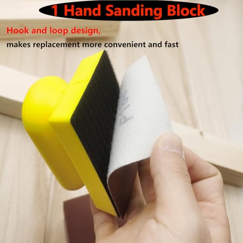 FOWOK 70pcs Sanding Sheet, 14pcs Sanding Sponge, one 3”x 4” Hand Sand Block