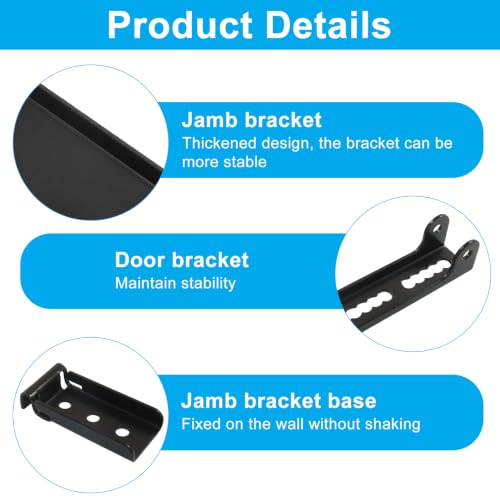 Reinforced Storm Door Closer Bracket Kit, Black - color: Black