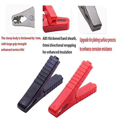 Jumper Cable Battery Clamps Tinning Crocodile Clamp 50A-100A Car Battery Charger Clamps Power Replacement Battery Alligator Clips Jumper Cables Clamp Welding machine clamp (Tinning) - color: Tinning