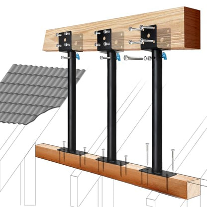 3 Pack 3.6" 304 Saddle Stainless Steel Roof Riser for Patio Pergola - color: Stainless Steel