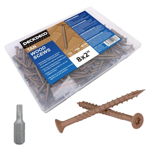 Wood Screws #8 x 2 Exterior Deck Screws133pcs(Approx) 1 lb/Box - size: #8x2"