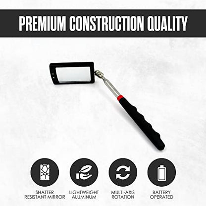 Inspection Mirror, Telescoping Mirror, Mechanic, Extendable, Welding, Small