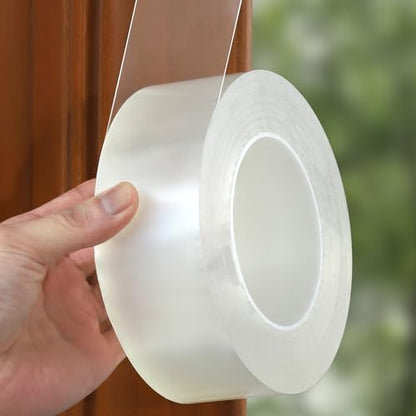 Transparent Weather Sealing Tape, Clear Draft Isolation Film Tape for Door Draft Stopper, Adhesive Tape for Doors, Windows and Shower Glass Gaps - No Residue (2 Inch x 66Ft) - size: 2in-66ft