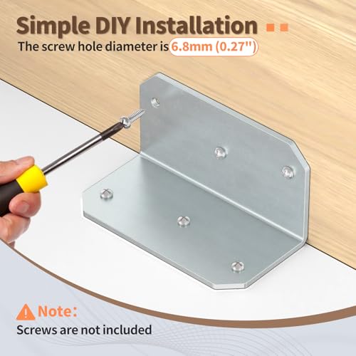 2x4 Inch 90 Degree Corner Bracket, 200 LBS, Galvanized, 4 Pack - color: Galvanized-4PCS