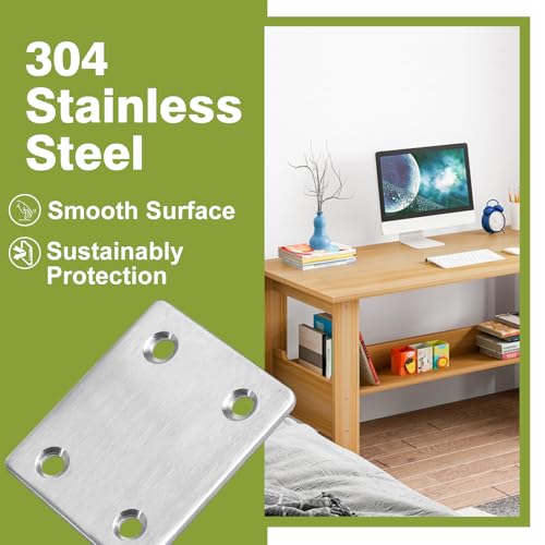 60 x 50 x 2mm Flat Mending Plate - Stainless Steel - Silver - 6Pcs - color: Silver, size: 60 x 50 x 2mm