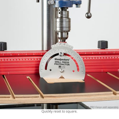 Woodpeckers Drill Press Protractor, Set Angles Quickly & Accurately on Drilling Table & Band Saw, USA Made Drill Press Accessory - DPP