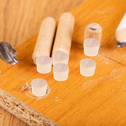 Yardwe 3/8 inch Wood Plugs for Screw Holes Wooden Hole Plugs for Pocket Holes Slightly Tapered Furniture Plug Caps for DIY Woodworking Repair Hole Filler