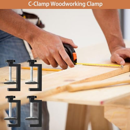 C Clamp for woodworking Mini Clamps Small G Clamp Small Desk Clamp Universal Cabinet G Clamps Heavy-duty Woodworking 4pcs