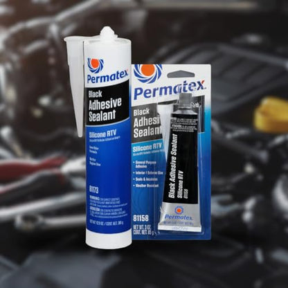 Permatex 81158 Black Silicone Adhesive Sealant, 3 oz. Tube, Pack of 2 - size: Pack of 2