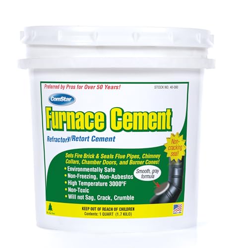 Furnace Cement 1 qt RTU Gray Refractory & Retort, 3000F High Temp - size: A2). 1 Quart