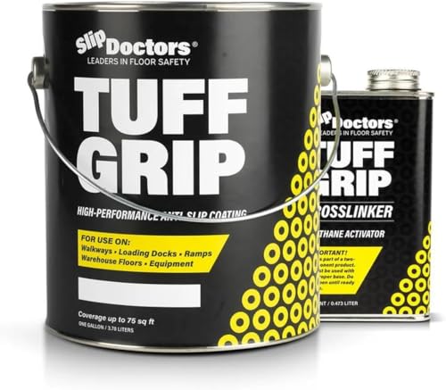 Tuff Grip Non-Skid Paint for Ramps, Floors, Decks & Stairs – Textured Anti-Slip Grip Coating for Extreme Slip Resistant Traction (Black, Extreme) - color: Black