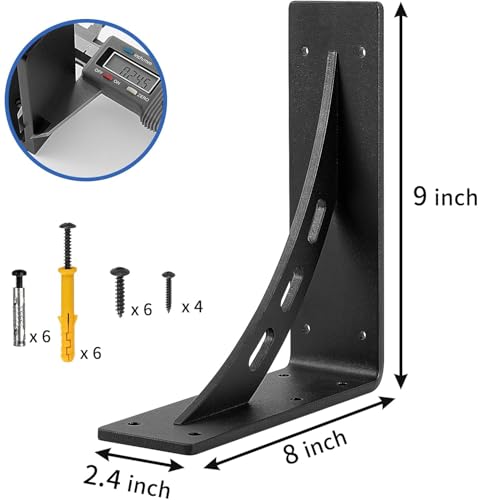 9 inch x8 inch Heavy Duty Bracket,Granite Countertop Support , Heavy Duty Shelf Brackets , Max Load 1000 Lbs ,Mantel Brackets (Set of 2) - Countertop Support Brackets (9" x 8") - size: 9" x 8"