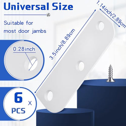 Lounsweer 6 Pcs Hinge Filler Plate 3.5''with5/8'' Door Edge Filler, White - color: White