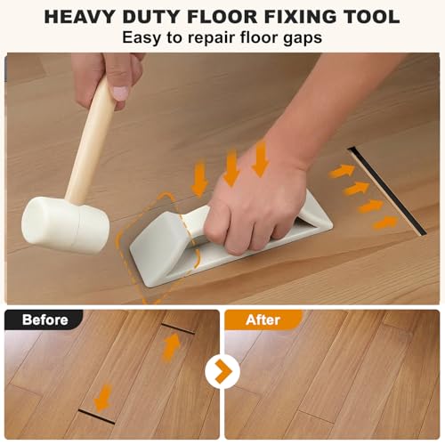 Floor Gap Fixer Tool Kit, Nylon Mallet & Plank Grabber, Laminate Repair - style: Plank Grabber with Rubber Hammer