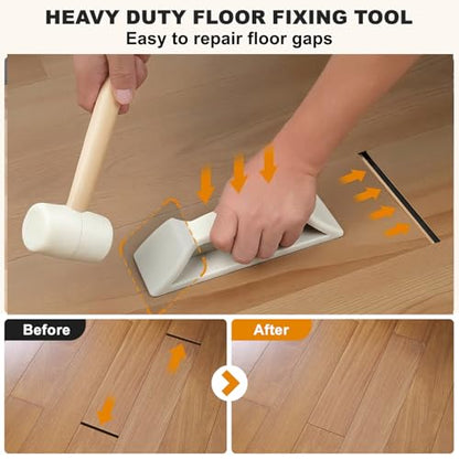 Floor Gap Fixer Tool Kit, Nylon Mallet & Plank Grabber, Laminate Repair - style: Plank Grabber with Rubber Hammer