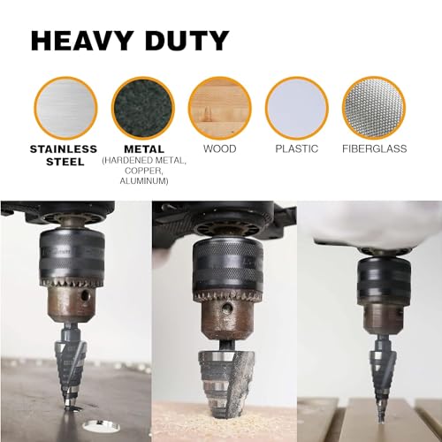 1/4"-2" M2 Step Drill Bit Unibit for Hole Drilling 10 Sizes - size: 1/4" to 2" (Spiral)