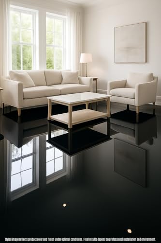 BP Resins: Single Shot |100% Solids Epoxy Resin Kit (3 Gallons) Solvent-Less, Two Component Gloss Coat Finish- Low VOC! Industrial Use, Garages, Floors & More! (Black) + Free Mixer! - color: BLACK-3GAL