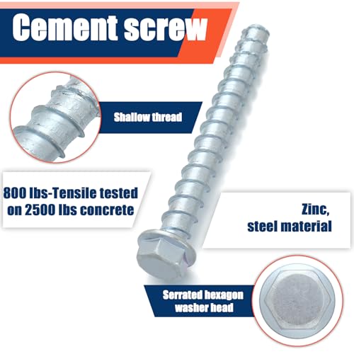 Tandefio 40 Pack 5/8 x 6 Concrete Anchors and Screw Kits Galvanized - size: 5/8" X 6"