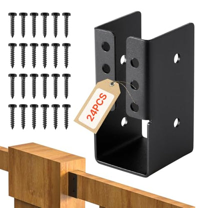 VEVOR Concealed Joist Hanger, 2x4 Inch Outdoor Concealed-Flange Joist Bracket with Screws, Steel Light Joist Hangers for 1.93 x 3.62 Inch / 49 x 92 mm Beam, Swing, Fence, Wooden Slides, 24 Pcs - size: 2x4 Inch (1.93x3.62) 24 Pcs