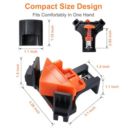 4 Pack Corner Clamps for Woodworking, 90 Degree Right Angle Clamps