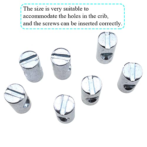 M6x20mm Barrel Nuts Cross Dowels Slotted Bolts Hardware Clean Tight Thread Proper Insert Sturdy Firm Holding Easy Install Align Smooth Screw in Snug Fit for Beds Crib Furniture Chairs 15PCS - size: M6x20mm-Silver-15Pcs