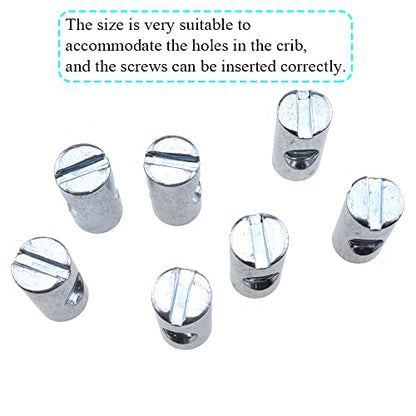 M6x20mm Barrel Nuts Cross Dowels Slotted Bolts Hardware Clean Tight Thread Proper Insert Sturdy Firm Holding Easy Install Align Smooth Screw in Snug Fit for Beds Crib Furniture Chairs 15PCS - size: M6x20mm-Silver-15Pcs