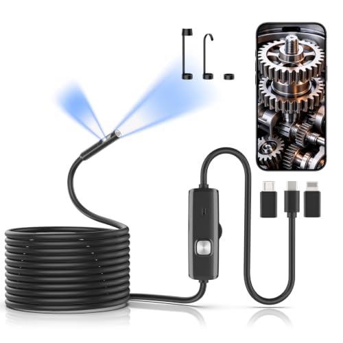Dual-Lens Endoscope Camera with Light,1920P HD Borescope Inspection Camera