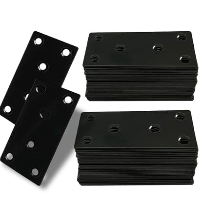 50‑Pack Flat Metal Brackets, 4" 304 Stainless Steel Brackets - size: 50PCS-4''Flat Plates