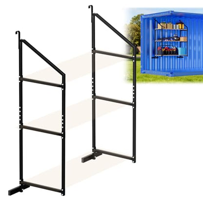 sogiv 2 Pack 3-Tier Shipping Container Shelving Bracket with 64"(H) X 19"(D), Heavy-Duty Powder-Coated Steel Cargo Shelves, Shipping Cargo Shelves Universal for Heavy Duty Trailer Containers - size: 2 PCS