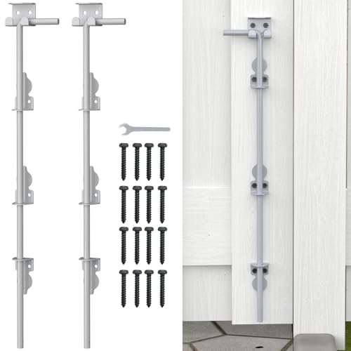 24" Cane Bolt Drop Rod for Gate, Silver Heavy Duty Gate Latch 2 Pack - color: 24"-Silver, size: 2 Pack