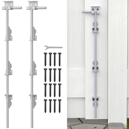 24" Cane Bolt Drop Rod for Gate, Silver Heavy Duty Gate Latch 2 Pack - color: 24"-Silver, size: 2 Pack