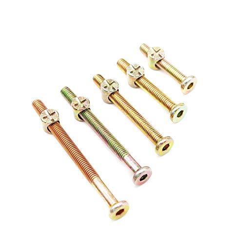 Baby Crib Hardware Replacement Parts, 50pcs Zinc Plated Hex Socket Cap Bolts Barrel Nuts Set for Crib Cot Chairs Bed Furniture, M6 x 35mm/ 45mm/ 55mm/ 65mm/ 75mm - size: 25-Pack M6x35/45/55/65/75mm