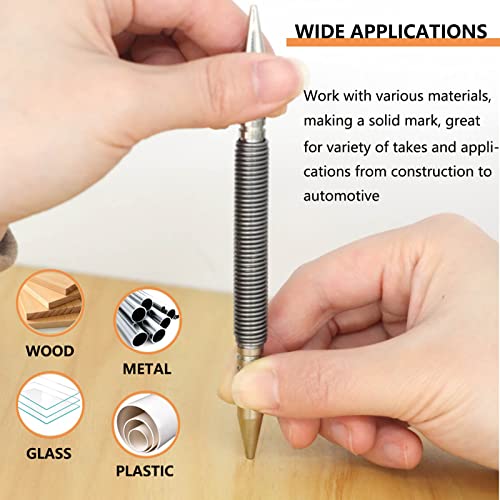 WHLLING 2-Piece Dual Head Combo Nail Setter, 3/32″& 1/8″Spring Nail Set