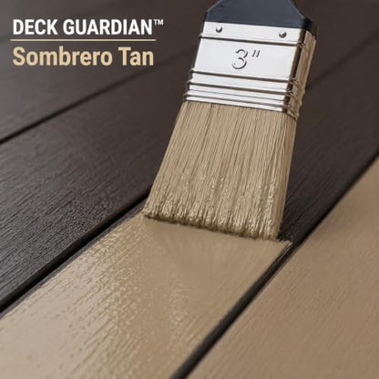 DECK GUARDIAN Elastomeric Deck Paint and Coating - Sombrero Tan - 5 Gallon - color: Sombrero Tan, size: 640 Fl Oz (Pack of 1)