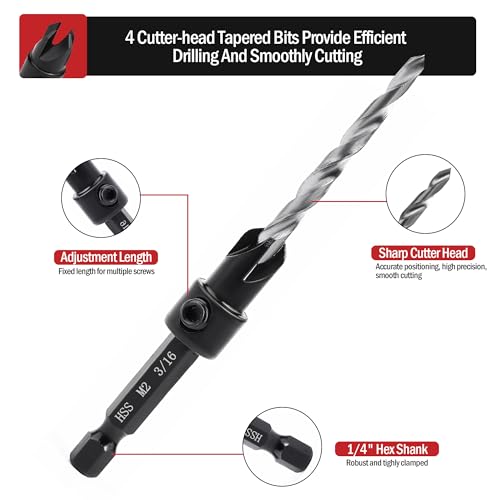 3PCS M2 Countersink Drill Bit Set - size: 3pcs