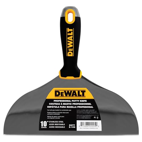 DEWALT 10" Putty Knife | Stainless Steel w/Soft Grip Handle | DXTT-2-146 - size: 10-Inch