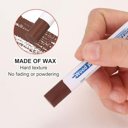HARFINGTON Wood Filler Sticks 6 Colors Wooden Wax Touch Up Furniture Repair Crayons for Dark Red, Pastel Brown, Light Dim Gray, Light Taupe, Brown Wood, Medium Brown - color: Exotic Walnut Series