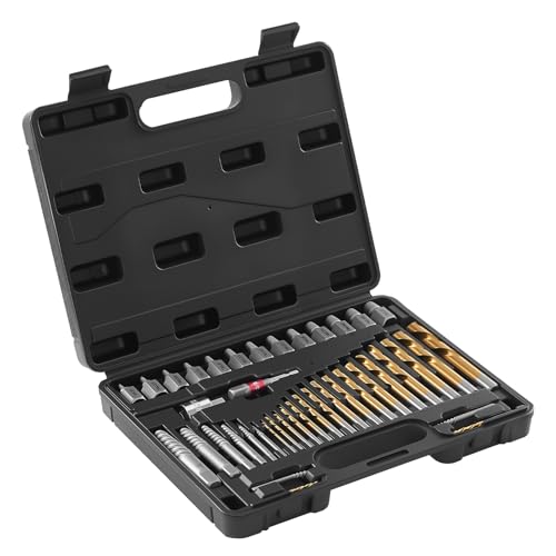 VEVOR 41-Piece Screw Extractor and Left Hand Drill Bits Set, Easy Out Screw Extractor Kit with HSS Steel Reverse Drill Bit for Broken Nuts, Stripped Bolts Remove, Adapters - size: 41 PCS