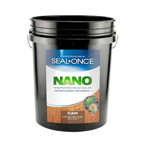 Seal-Once Nano Wood Sealer and Waterproofer, Low-VOC, Clear, 5 Gallon - size: 5 Gallon