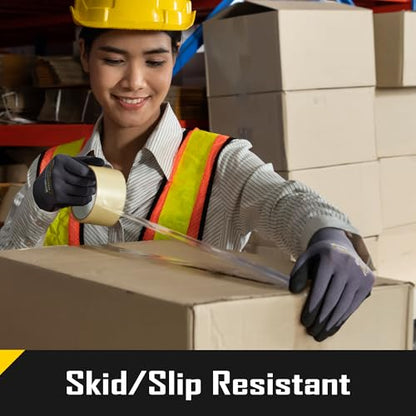 COOLJOB 3/6/12 Pairs Nitrile Nitrile Dipped Nylon Safety Work Gloves - size: Large, style: Classic Style(3 Pairs)