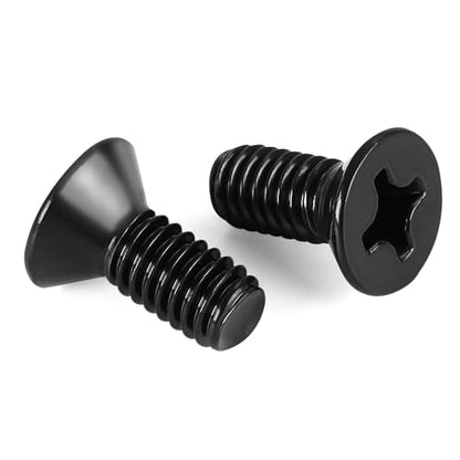 M4 x 10mm Flat Countersunk Head Machine Screws, Cross Screw, 304 Stainless Steel 18-8, Black Finish, 50 PCS - size: M4 x 10mm