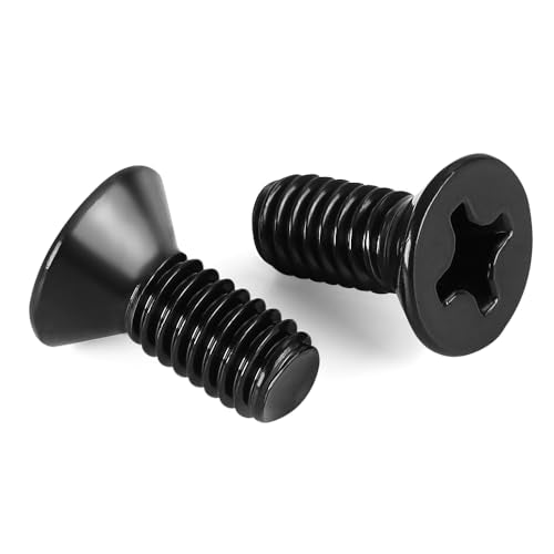 M3 x 10mm Flat Countersunk Head Machine Screws, Cross Screw, 304 Stainless Steel 18-8, Black Finish, 50 PCS - size: M3 x 10mm