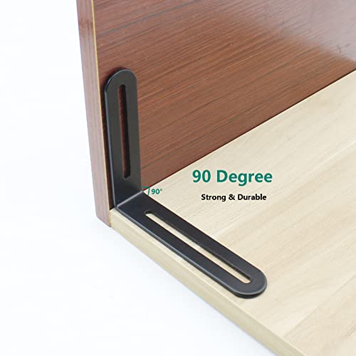 4 PCS Adjustable L-Shape Corner Brace, ULIFESTAR Heavy Duty Thicken Stainless Steel Joint Right Angle Brackets L Slotted Support Shelf Bracket for PC Case,Fixing Furniture-100x120x3mm/3.94x4.72x0.12'' - size: Black 3.94 x 4.72 x 0.12 inches